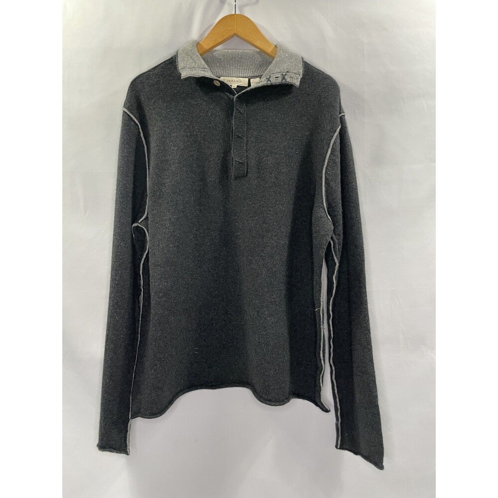 Vintage & Rare Inhabit Cashmere Sweater gray Mens Size XL, Made In Hong Kong
